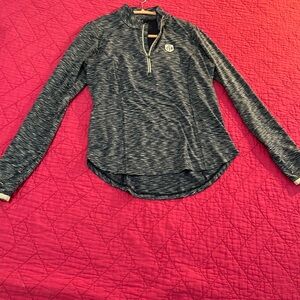 Zero Restriction Blue Patterned Quarter-Zip Pullover